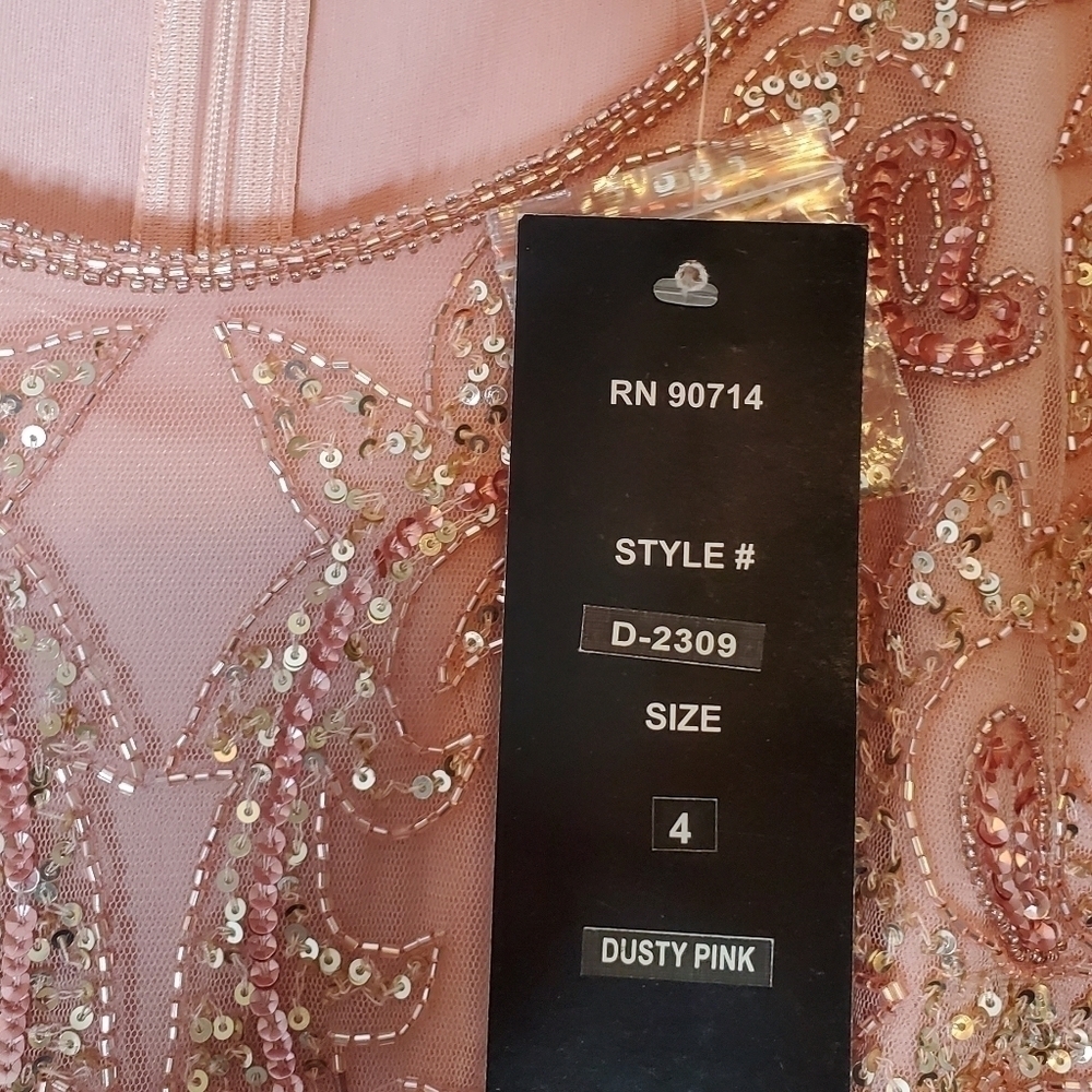 BLUSH Formal Midi Dress Size 4 Beaded Sequin NWT by Pisarro Nights at Nordstrom - Picture 2 of 7
